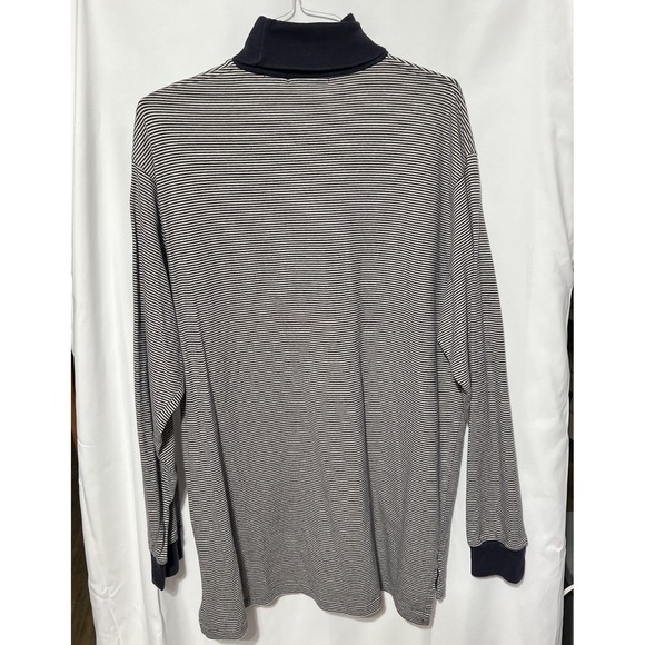 Vtg Polo Ralph Lauren Men's Long Sleeve Y2K Striped Turtleneck Large Preppy Pony - Picture 3 of 9
